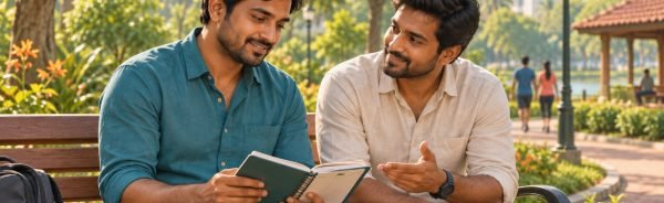 Man discussing his relapse prevention plan with a supportive friend